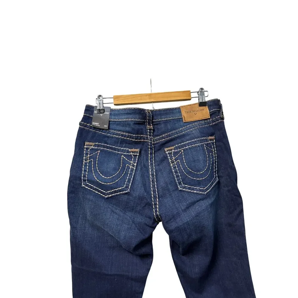 True Religion Jennie mid rise curvy skinny jean bright sapphire sz 31